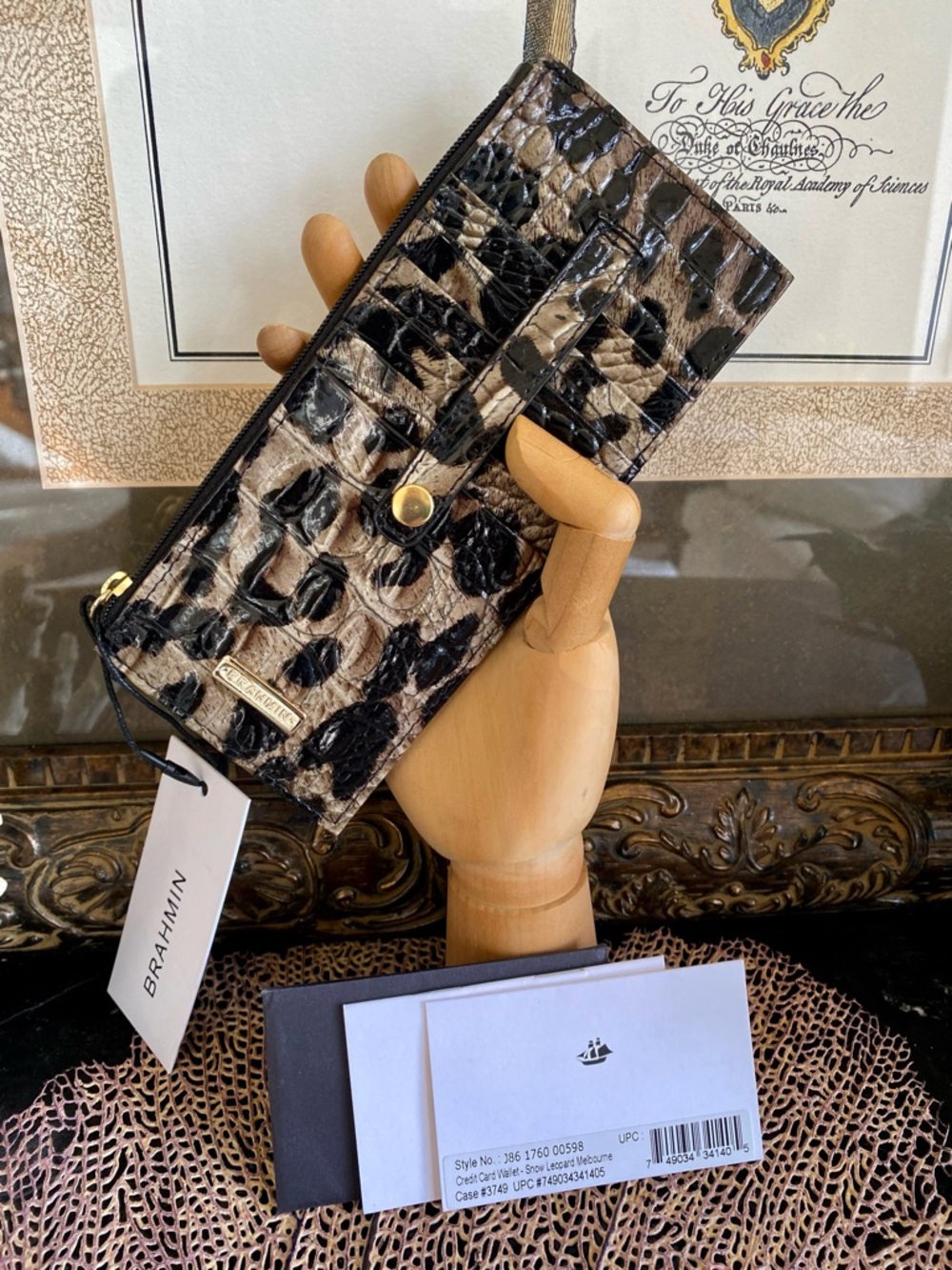 SNOW LEOPARD Brahmin Credit Card Wallet